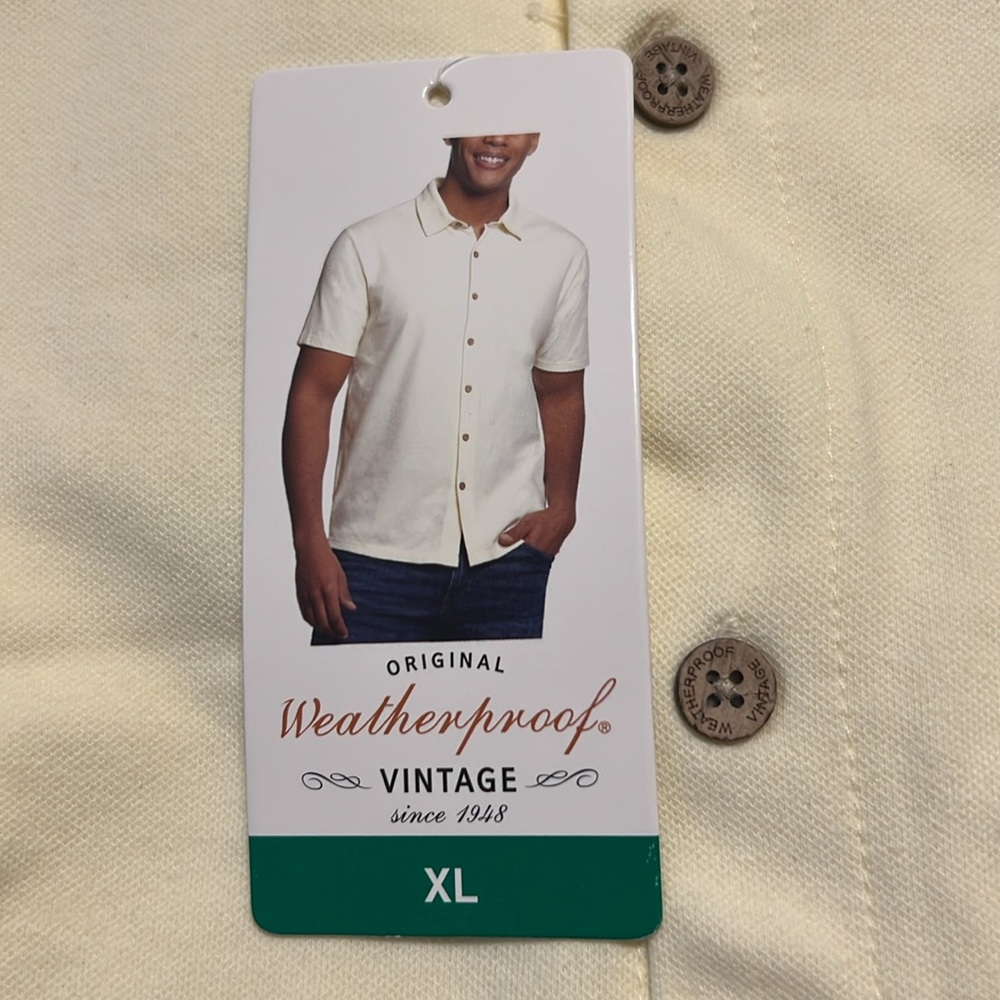 NWT Weatherproof Yellow Casual Button Down Shirt - Picture 2 of 6
